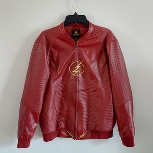 DC The Flash Red Faux Leather Coat